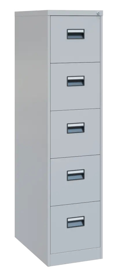 JP - 451 kartotéka 5-zásuvková, úchytky černý plast, 1631x620x390 mm, šedá